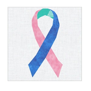Puede incluir: Una cinta azul y rosa atada en un lazo, que representa la concienciación sobre una causa.