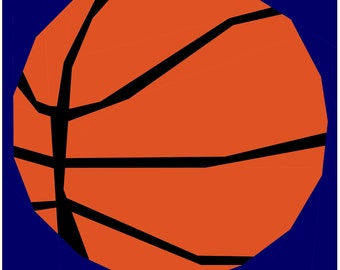 Baloncesto - Colección Let's Play - Patrón de edredón con piezas de papel de base PDF