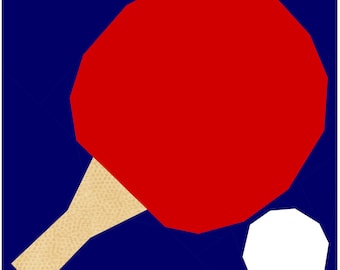 Tenis de mesa - Colección Let's Play - Patrón de edredón con piezas de papel de base PDF