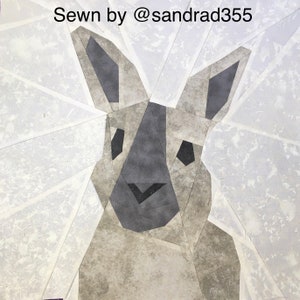 Rabbit Portrait - Easy Foundation Paper Pieced Quilt Pattern