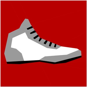 Tall Tennis Shoe - Let&#39;s Play Collection - Foundation Paper Pieced Quilt Pattern PDF