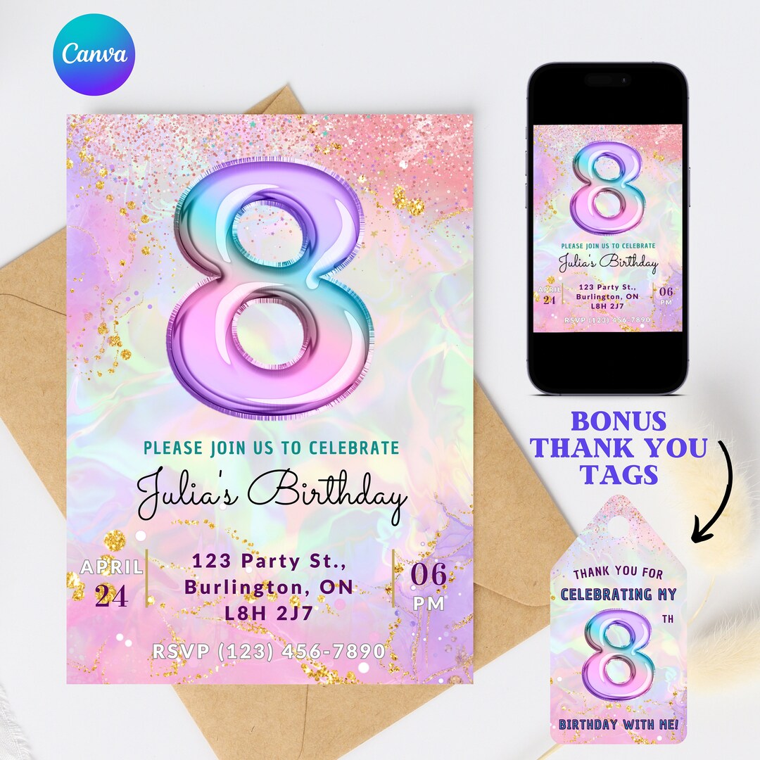 Tarjetas De Invitación De Cumpleaños Para Fiesta En La Piscina Con Sobres, Paquete De 20 (4