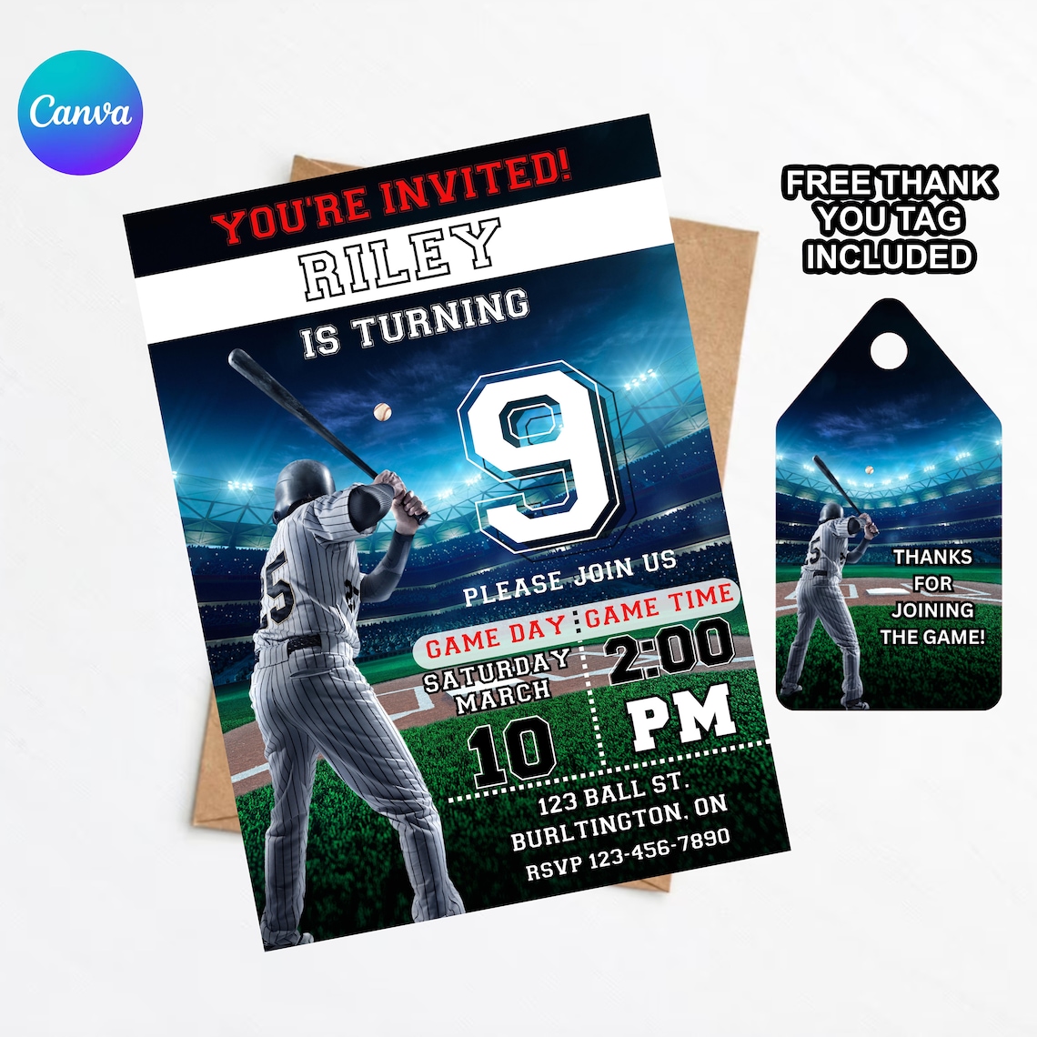 Editable Baseball Invitation Baseball Birthday Invitation Etsy