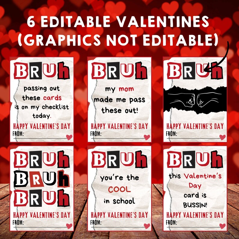 BRUH Valentine Cards EDITABLE - Il 794xN.5741106144 Ess6 