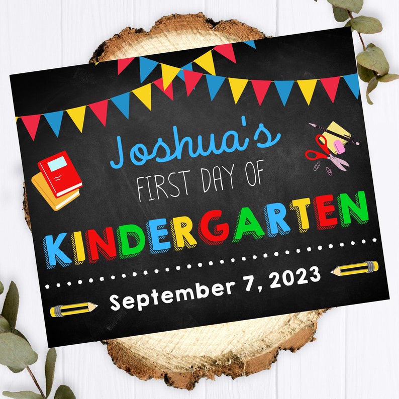 Pancarte "First Day Of School" Ardoise Réutilisable - 7x11 Pouces - Accessoire Photo Pour Rentrée Scolaire, Maternelle - Cadeau Souvenir