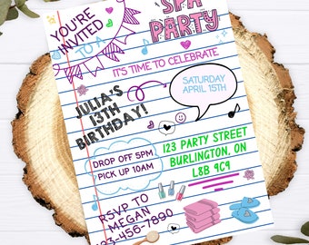 EDITABLE SPA Party Invitation, Spa Party, Makeover Party, Birthday Girl Pink Invitation,  Printable Invite Template, ANY age, diy, Hair Nail