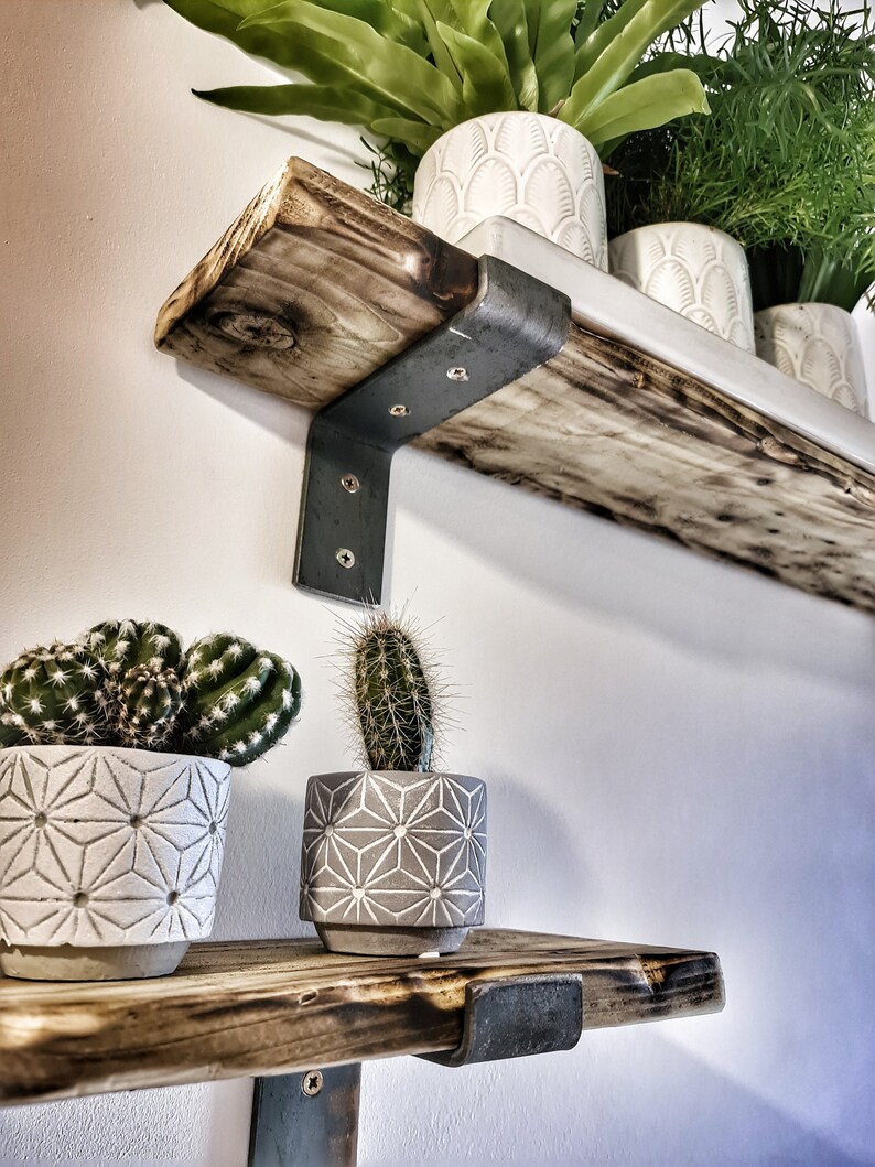 Rustic shelves S shaped brackets 6/15cm depth Etsy