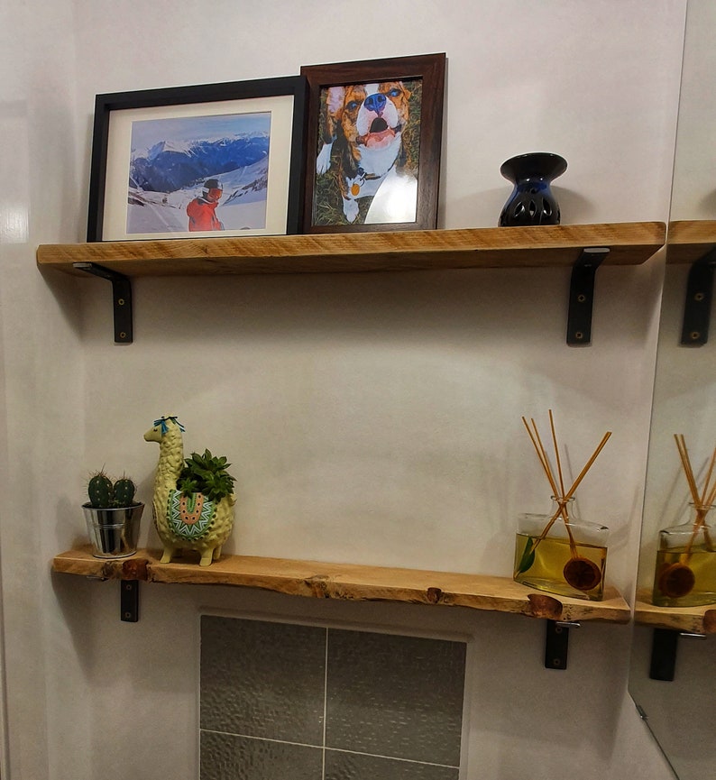 Narrow rustic shelves L shaped brackets 4/10cm depth Etsy