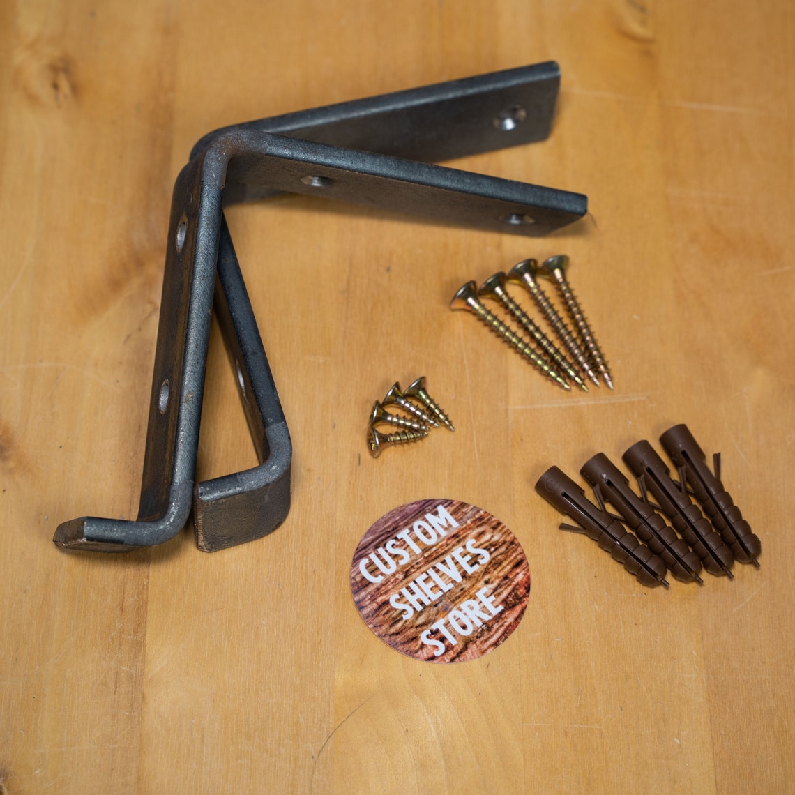 Narrow rustic shelves S shaped brackets 4/10cm depth Etsy