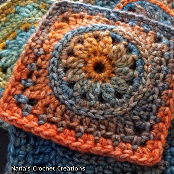 Medley Motif Square | Crochet Square Pattern | Crochet Flower Square Pattern | Nana's Crochet Creations | Crochet Blanket Square | Afghan