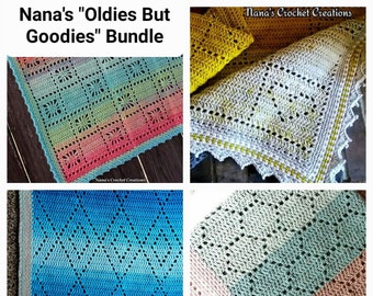 Nana's "Oldies But Goodies" Bundle | Filet Crochet Blanket Patterns | Crochet Baby Blanket Patterns | Nana's Crochet Creations | Bundle |
