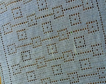 Geo Blanket | Filet Pattern | Filet Crochet Blanket Pattern | Crochet Pattern | Filet Squares Blanket | Baby Blanket | Nana's Crochet |
