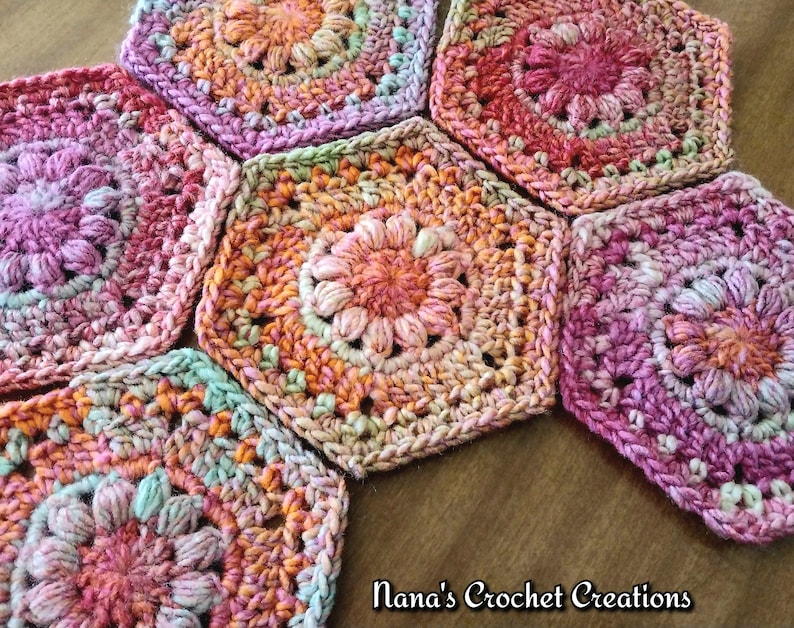 Hobby Hexagons | Crochet HEXAGON Pattern | Crochet Floral Motif | Whole ...