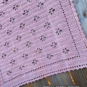 Little Blossoms Blanket | Filet Pattern | Filet Crochet Flowers Blanket Pattern | Crochet Pattern | Filet Flowers | Nana&#39;s Crochet Creations