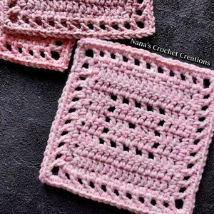Mini Block Crochet Square | CROCHET SQUARE PATTERN | Filet Crochet Square Pattern | Nana&#39;s Crochet Creations | Crochet Baby Blanket Square |