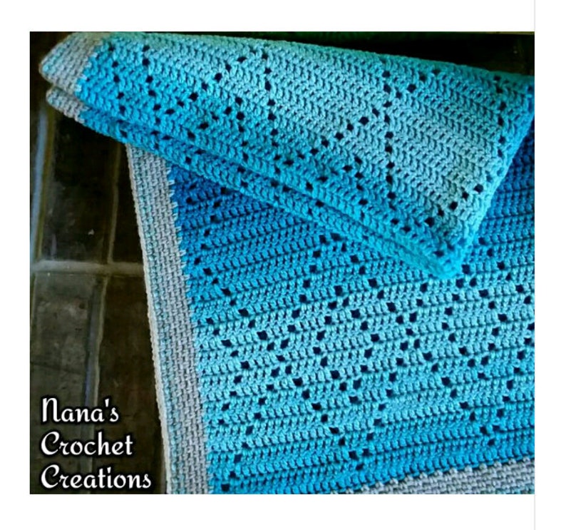 Hopscotch Harlequins Blanket Pattern Filet Crochet Blanket Pattern Crochet Pattern Filet Crochet Diamonds Nana's Crochet Creations image 3