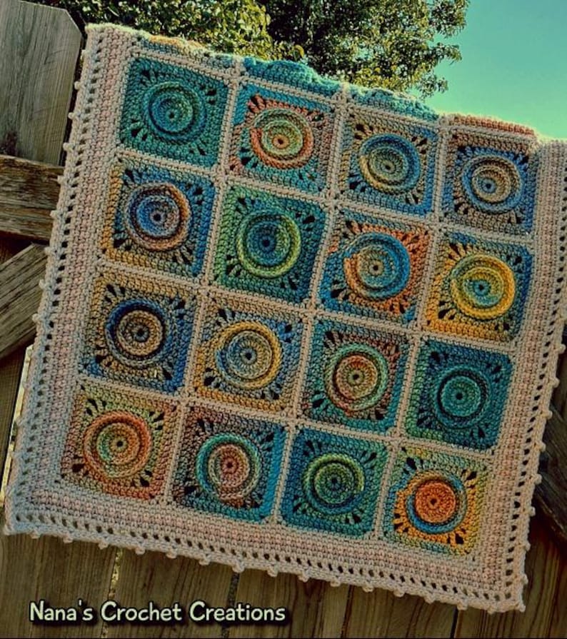 SPOT ON Crochet Square Pattern | Textured Circle Afghan Motif (PDFDownload) image 10