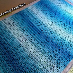 Hopscotch Harlequins Blanket Pattern Filet Crochet Blanket Pattern Crochet Pattern Filet Crochet Diamonds Nana's Crochet Creations image 7