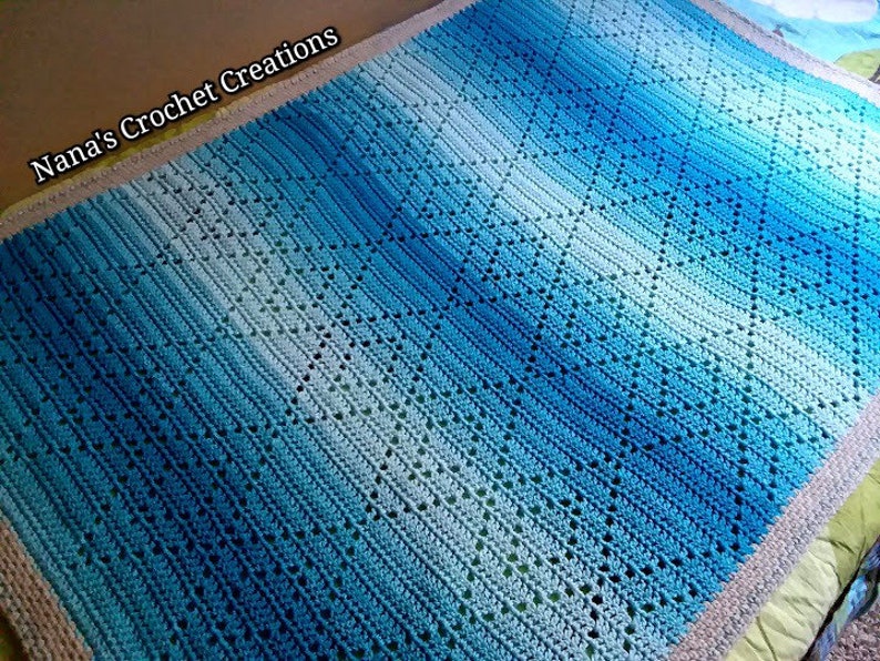 Hopscotch Harlequins Blanket Pattern Filet Crochet Blanket Pattern Crochet Pattern Filet Crochet Diamonds Nana's Crochet Creations image 7