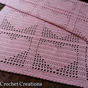 Nana&#39;s Filet Crochet Blanket Bundle | Filet Crochet Blanket Pattern | Filet Cat | Filet Flower | Filet Ladybug | Filet Heart | Baby Blanket