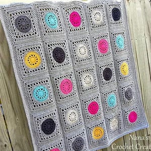 Nana's "Granny Wheel" Square | Crochet Square Pattern | Classic Square Pattern | Nana's Crochet Creations | Circle In A Square Pattern |