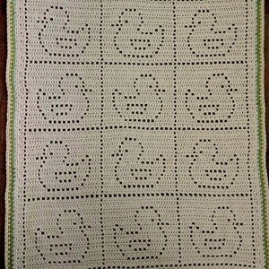 Nanas gummiankor Redux: Mönster till virkad filt av anka | (PDF-nedladdning)