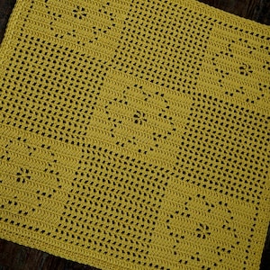 Groovy Garden Patchwork Blanket | FILET CROCHET PATTERN | Filet Crochet Flower Blanket | Nana&#39;s Crochet Creations | Crochet Baby Blanket |