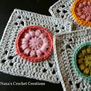 Nana&#39;s Little Lyddy Square - 3 Versions | Crochet Square Pattern | Puff Stitch Square | Baby Blanket Square | Nana&#39;s Crochet Creations |