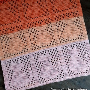 Nana's "Phoebe Blanket" Pattern | Filet Crochet Pattern | Filet Crochet Blanket Pattern | Crochet Pattern | Filet Crochet Cat | Cat Blanket