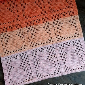 Phoebe Blanket Pattern | FILET CROCHET PATTERN | Filet Crochet Cat Blanket | Crochet Baby Blanket | Nana&#39;s Crochet Creations | Handmade Gift