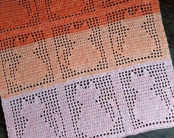 PHOEBE THROW Filet Crochet Cat Blanket Pattern | (PDF Download)
