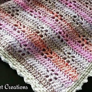 Little Bitty Blooms Blanket | Filet Pattern | Filet Crochet Blanket Pattern | Crochet Pattern | Filet Flowers | Baby Blanket | Baby Flowers