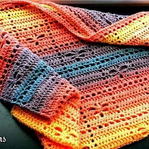 Square Dancing Dragonflies Filet Crochet Blanket Pattern (Digital Download)