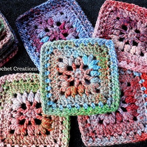 MELANGE Crochet Square Pattern | Textured 5&quot; Square (PDF Download)