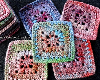 Melange Square | Crochet Square Pattern | Square Pattern | Puff Stitch | Baby Blanket Square | Nana's Crochet Creations | Colorful Square