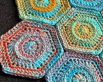 Mixed Medley Crochet Hexagon Pattern | Includes Whole & Half Hexagons (PDF Pattern)