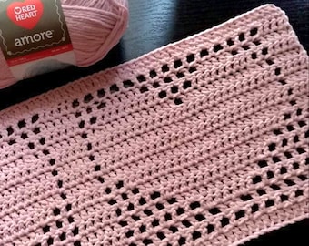 Where Is The Love? Filet Crochet Hearts Blanket Pattern (Digital Download)