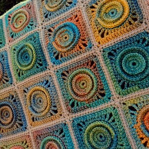 SPOT ON Crochet Square Pattern | Textured Circle Afghan Motif (PDFDownload) image 9