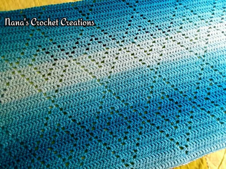 Hopscotch Harlequins Blanket Pattern Filet Crochet Blanket Pattern Crochet Pattern Filet Crochet Diamonds Nana's Crochet Creations image 2