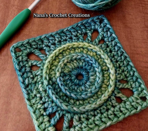 SPOT ON Crochet Square Pattern | Textured Circle Afghan Motif (PDFDownload)