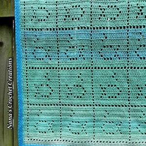 Snorkledoo&#39;s Sea Blanket | Filet Pattern | Filet Crochet Blanket Pattern | Crochet Pattern | Nana&#39;s Crochet Creation&#39;s | Filet Crochet Fish