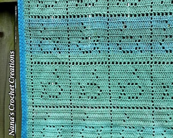 Manta de mar de Nana's Snorkledoo - Patrón de manta de pez de crochet (descarga en PDF)