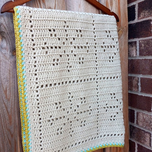 Snowflake Snuggles Blanket | Filet Crochet Blanket Pattern | Filet Crochet | Nana's Crochet Creations | Filet Snowflakes | Baby Blanket