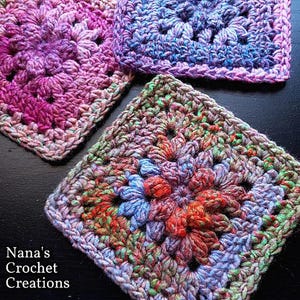 Modge Podge Square | CROCHET SQUARE PATTERN | Floral Block | Flower Square Pattern | Popcorn Stitch | Puff Stitch | Nana&#39;s Crochet Creations