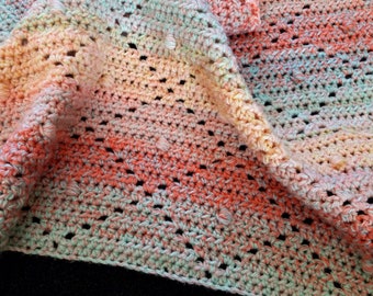 HDC Diamonds Blanket Crochet Pattern: Filet Diamond Design (PDF Download)