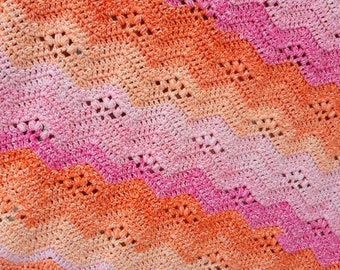 Rambling Ripple | Crochet Blanket Pattern | Crochet Ripple Pattern | Baby Blanket | Baby Ripple | Popcorn Stitch Ripple | Popcorn Stitch