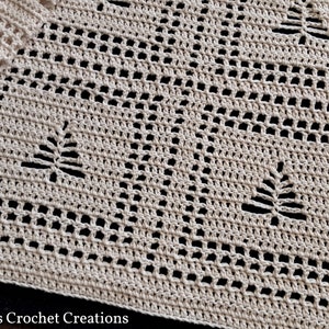 Rustic Pines | Filet Pattern | Filet Crochet Blanket Pattern | Crochet Pattern | Filet Tree Blanket | Filet Tree Pattern | Nana's Crochet