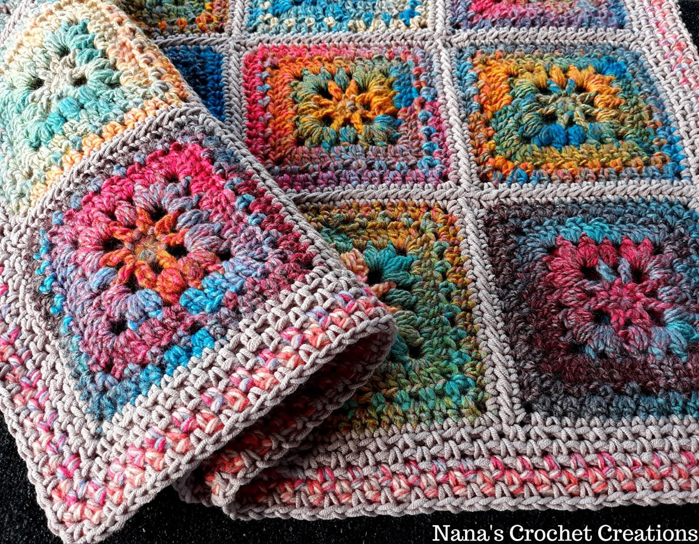 How to Crochet The Melange Flower Blanket Square (Free Crochet