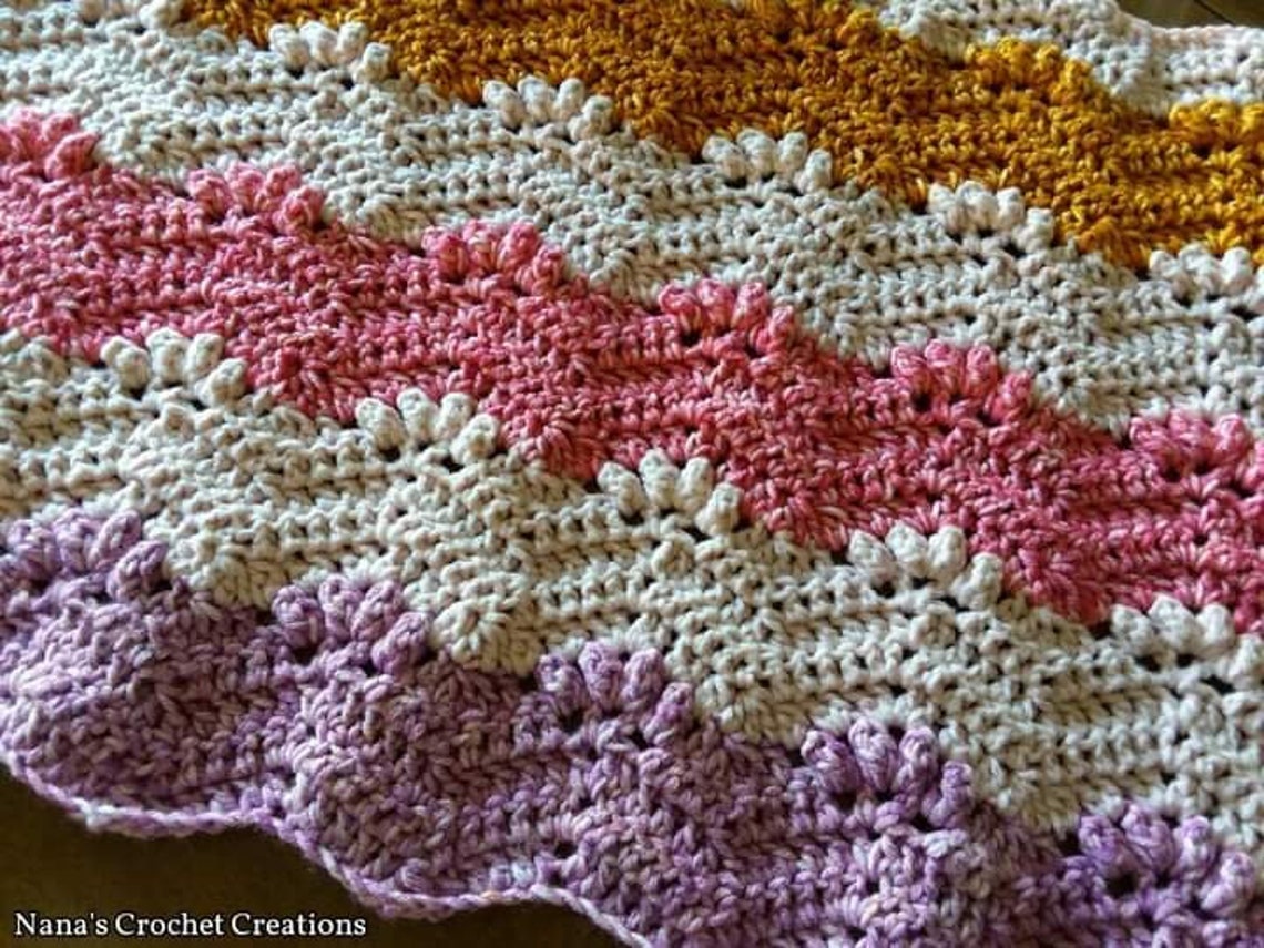 Pop-up Ripple Crochet Blanket Pattern Crochet Ripple - Etsy