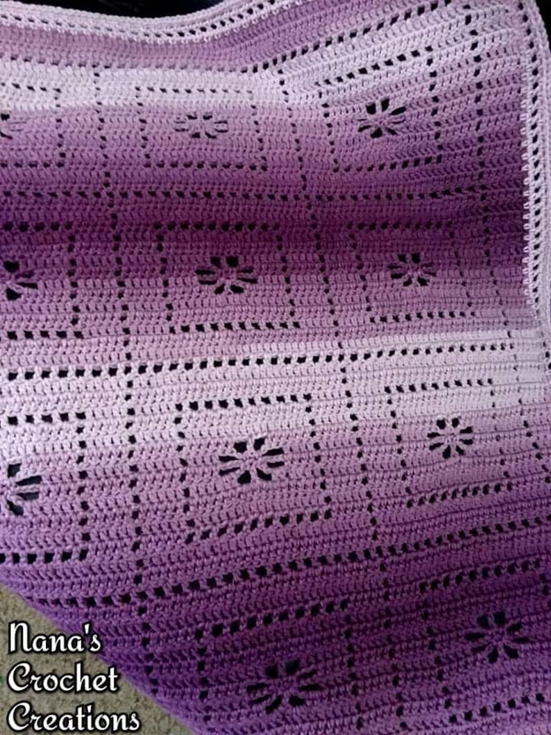 Flower Box Blanket Filet Pattern Filet Crochet Blanket Etsy